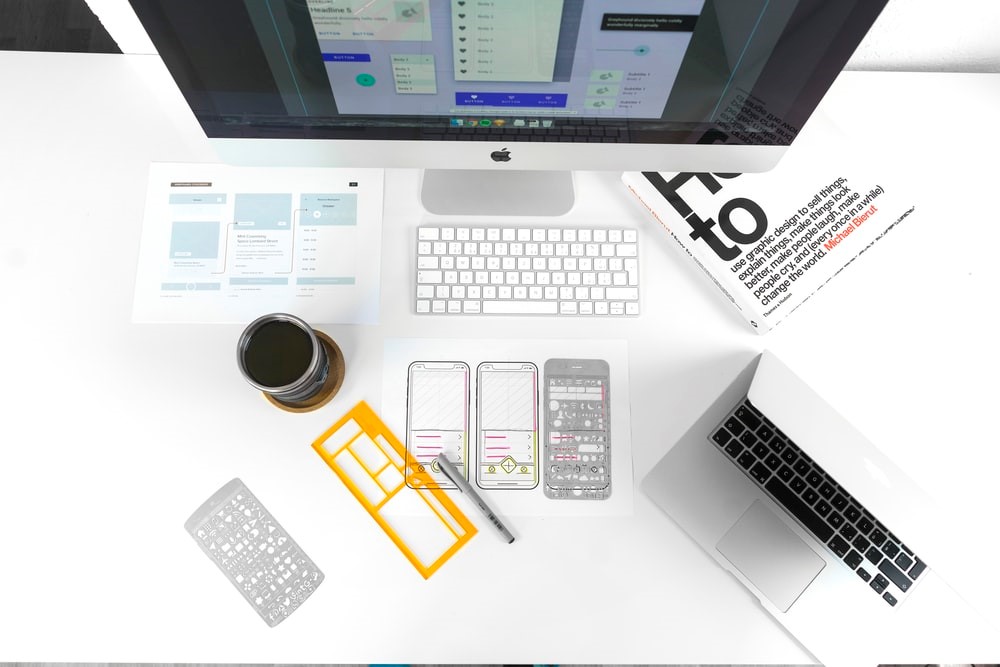 desktop with computer